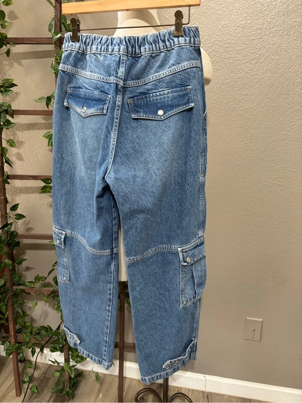 Free People Marx Slouchy Cargo Blue 28